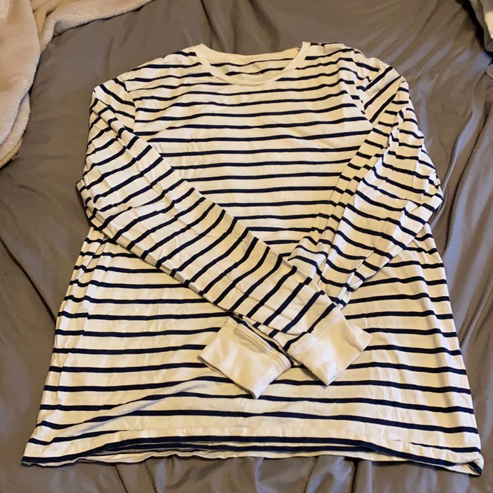 JCREW navy white long sleeve tee